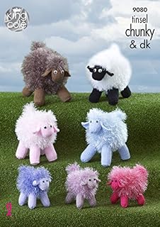 King Cole 9080 Knitting Pattern Toy Sheep in Tinsel Chunky