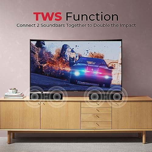 Image of pTron Fusion Wave 16W Mini Bluetooth Soundbar Speaker with up to 19Hrs Playback Time, Soundbar for Phone /TV /Laptop /Tablets /Projectors & BT5.0 /Aux /TF Card /USB Drive Playback (Silk Black)