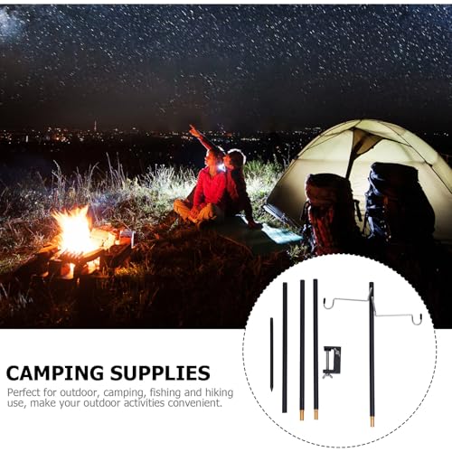 Pied d'éclairage extérieur portable pliable noir en aluminium pour lampe de camping - 7