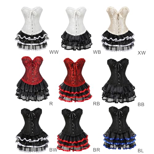 Robe corset courte d'exception style victorien rétro bustier à volants - 3