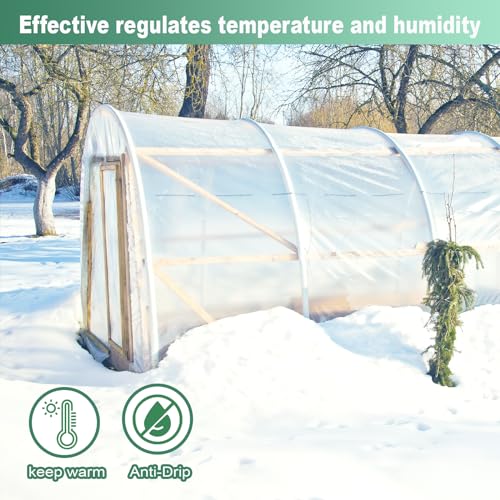 Forthbeyond HRG-001 10Ft*26Ft Greenhouse Plastic Sheeting,6Mil Thickness Transparent Greenhouse Film,4 Year Uv Resistant Hoop House Plastic Covering thumb #4
