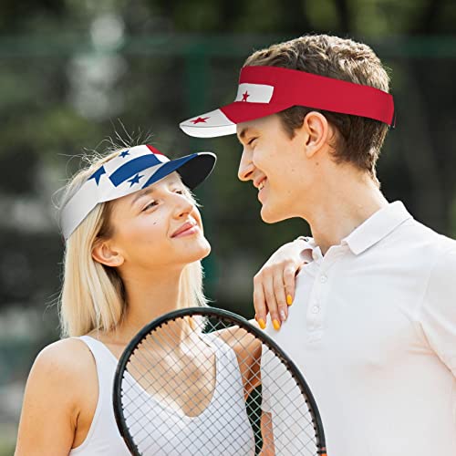 Image of Cute Funny Flag Hat Women Men Adjustable Flag Sport Sun Visor Hat Summer Fashion Sun Cap Beach Flag Hat