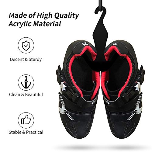 2 Pack Upgrade Simple Acrylic Shoe Hanger Holder Compatible with Peloton Bike and Peloton Bike + (Black)