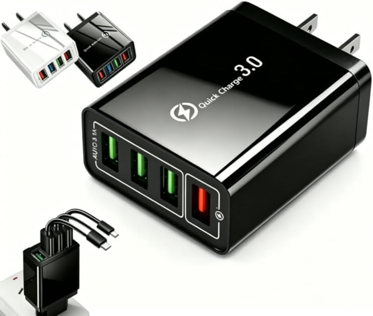 Hyper Charge Pro Hyper Charge Pro Charger HyperChargePro 4-Port Quick Charge 3.0 Hub with Temp Control & Fast Charging USB Plug Fast Charging