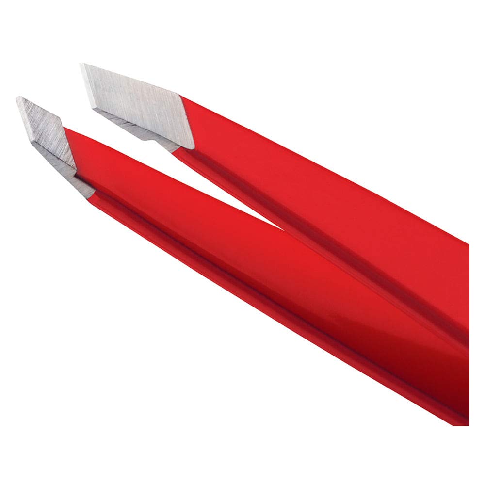 Tweezerman Pince à épiler en acier inoxydable Slant, signature Rouge