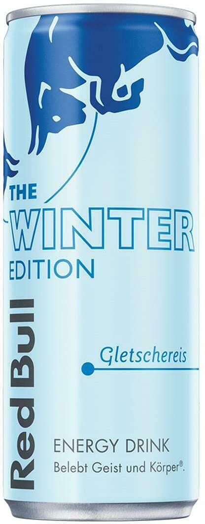 Red Bull Energy Drink, Gletschereis, Winter Edition, 24 x 250 ml, Dosen Getränke 24er Palette, OHNE PFAND