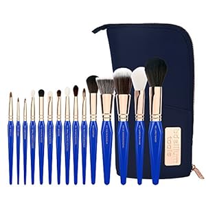 Bdellium Tools Professional Makeup Brush Golden Triangle – Phase I Complete 15pc. Brush Set with Stand-Up Pouch