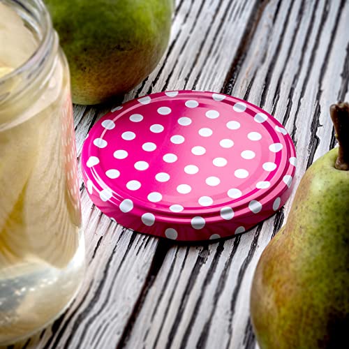 KADAX 50er Set Marmeladengläser 330ml TO82 Rosa gepunktet, Einmachgläser Vorratsgläser Mason Jar mit Schraubdeckel… – Ansicht 5