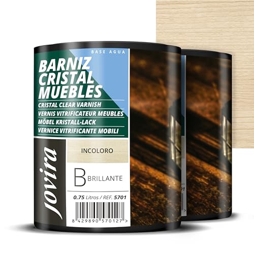 JOVIRA PINTURAS Barniz Cristal Muebles al Agua Brillante (2X750 Mililitros)