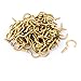 Aexit 100 Pcs Accessories 3mm Brass Plated Shouldered Cup Hook Screw in Hat Coat Surveillance Camera Cables Peg Bolts
