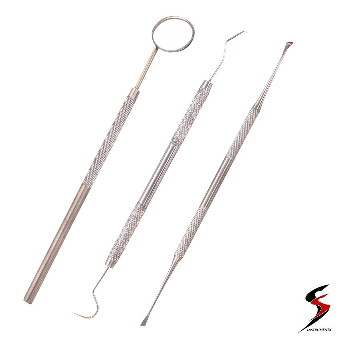 Dental Mirror with Handle 3 Pcs Excellent Quality Dentist Tools/Dental Student/Surgical, Stainless Steel SS