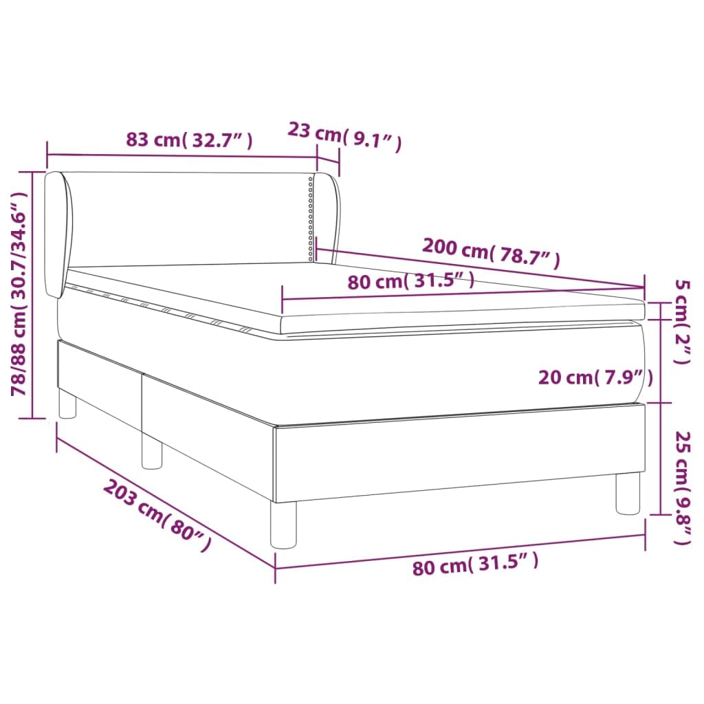 Similpelle Regolabile Testiera Letto Molle Insacchettate Nero 80x200 cm