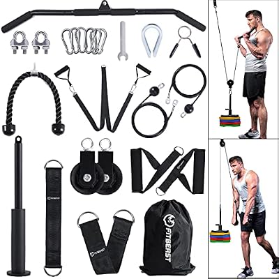 FitBeast Pulley System Gym, Cable Weight Pulley System for Gym LAT Pulldown, Biceps Curl Workout, Ideal Home Gym Equipment for Forearm, Shoulder, Strength Training