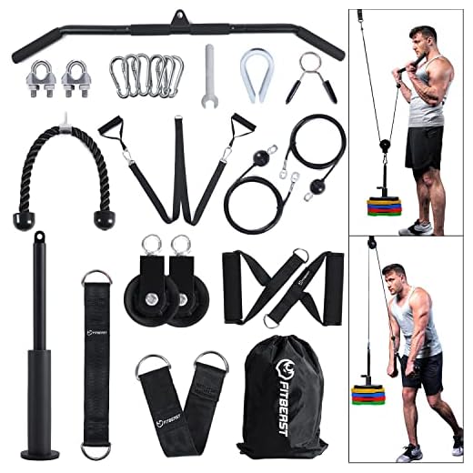 FitBeast Pulley System Gym, Cable Weight Pulley System for Gym LAT Pulldown, Biceps Curl Workout, Ideal Home Gym Equipment for Forearm, Shoulder, Strength Training