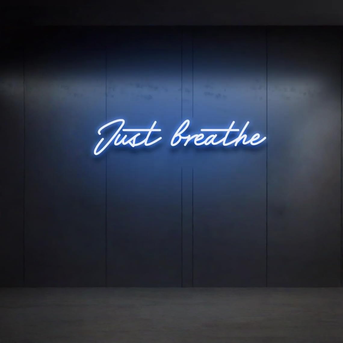 Just Breathe LED Neon Sign,Breathe Neon Signs Light Up Sign for Wall Decor for Bedroom Yoga Studio Gym
