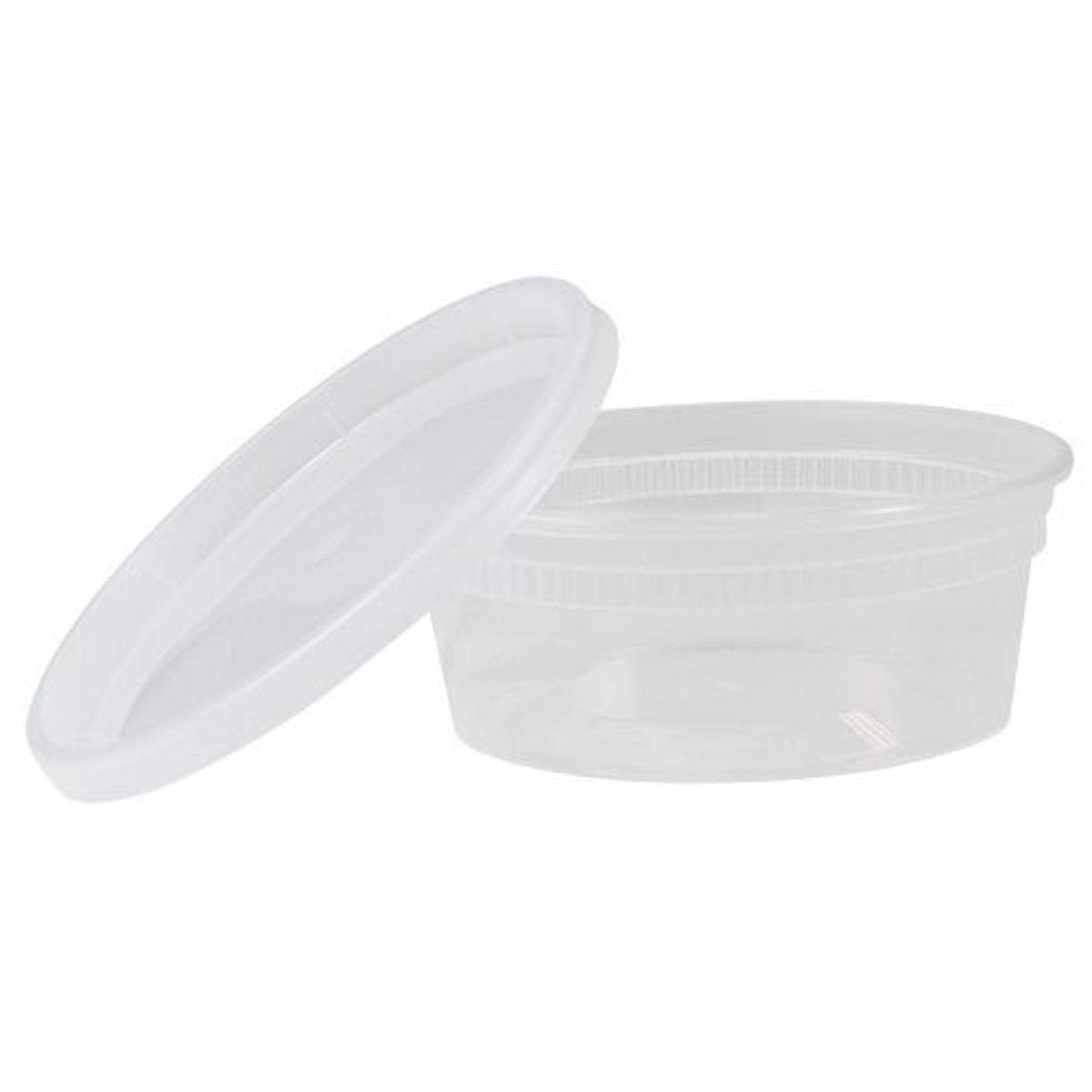 Plastic Microwaveable Food Containers with Lids 8 oz | BPA Free | Stackable | Leakproof | Microwave/Dishwasher/Freezer Safe
