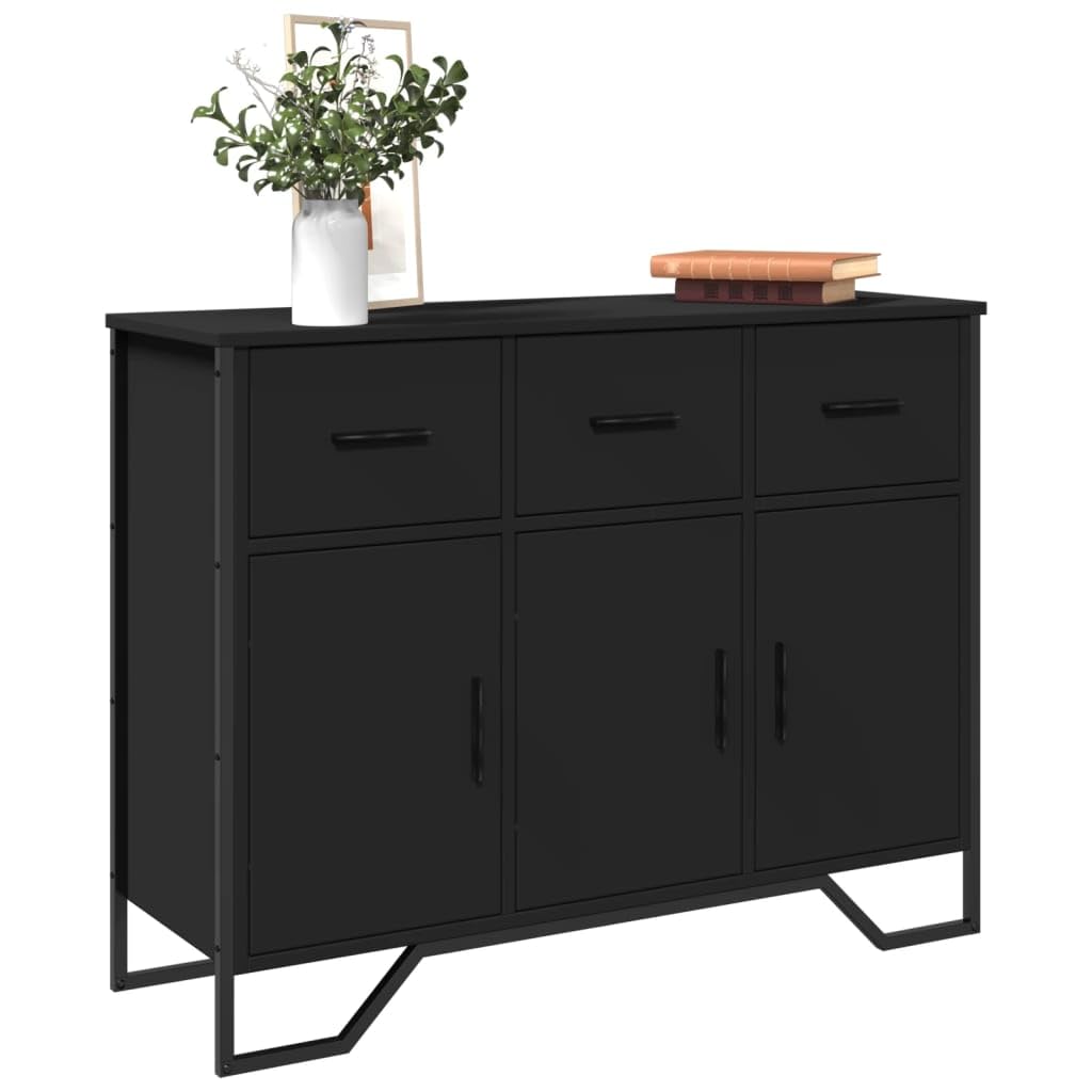 vidaXL Szafka, czarna, 97x32,5x74,5 cm, materiał drewnopochodny