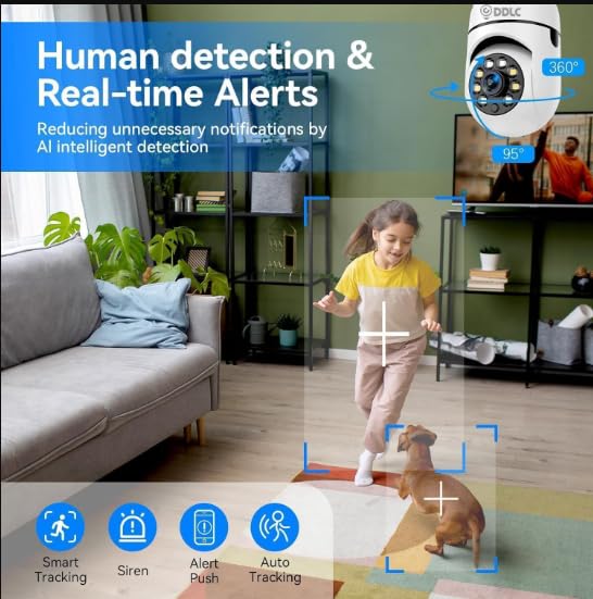 Image of DDLC 4MP WiFi Light Bulb Camera for Home Office Outdoor | 360 Rotation | Color Night Vision |1080p | Motion Detection | Two Way Audio | Wireless Home Security | Mobile App V380 Pro (Light Bulb)