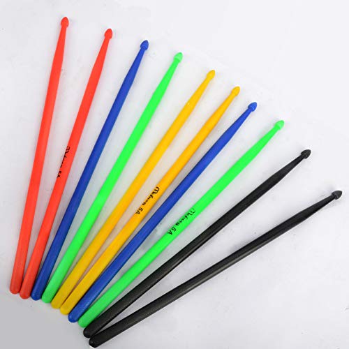 Drumsticks aus Nylon, 5A, professionell, leicht, Kunststoff, langlebig, Jazz-Übung, Drumsticks mit Anti-Rutsch-Griffen für Kinder und Erwachsene, Musikinstrument, Percussion-Zubehör, 1Paar Schwarz - Image 4