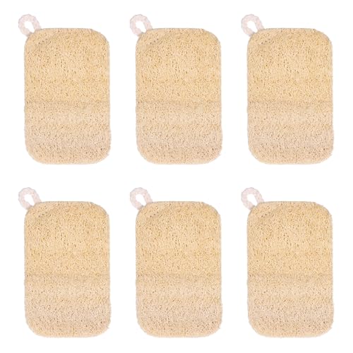6 PCS Loofah Sponge for Dishes, Loofah Dish Sponge for Kitchen, Compostable Natural Sponges for Dishes