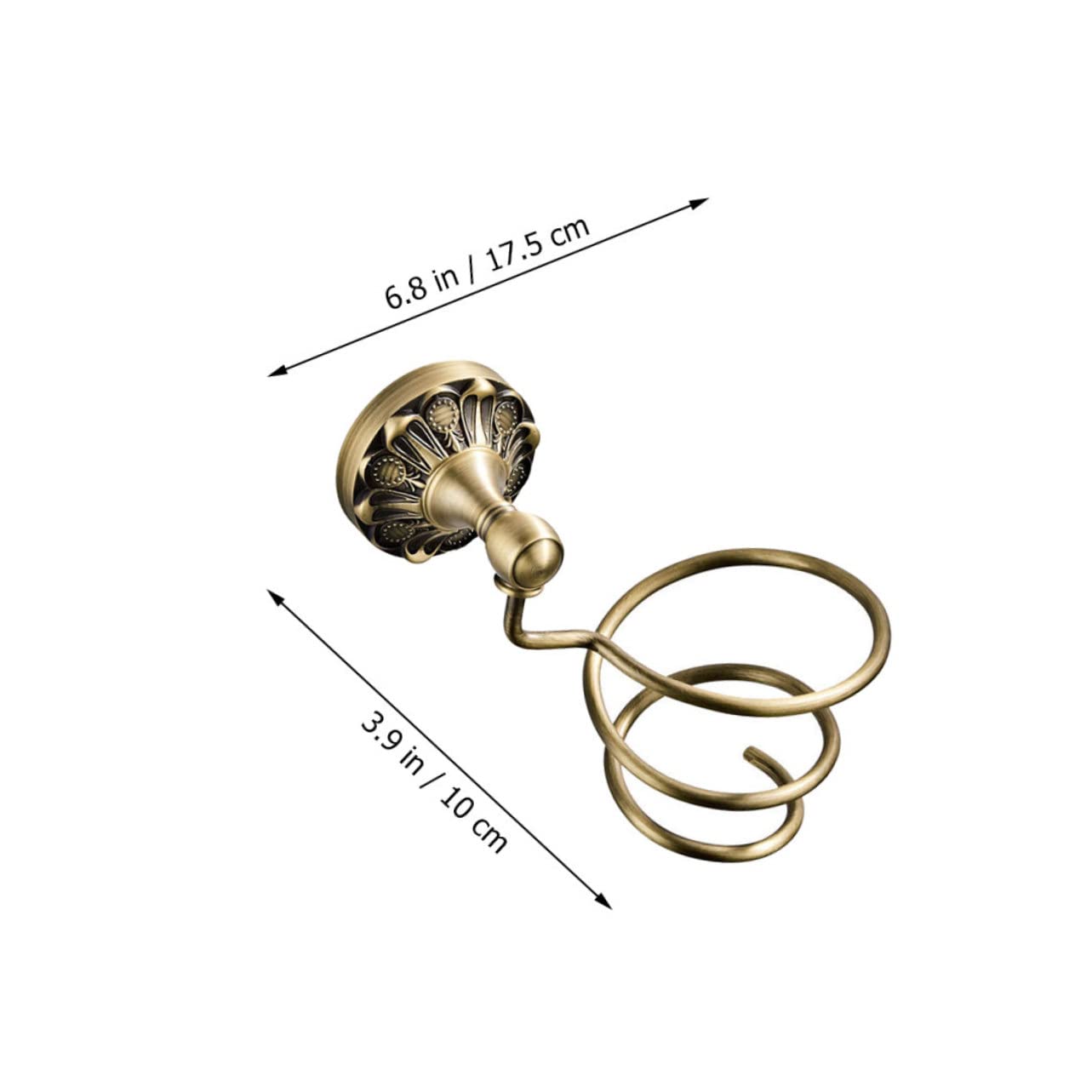 Wandmontierter Haartrocknerhalter aus Kupfer, Spiralkonsole, Gold