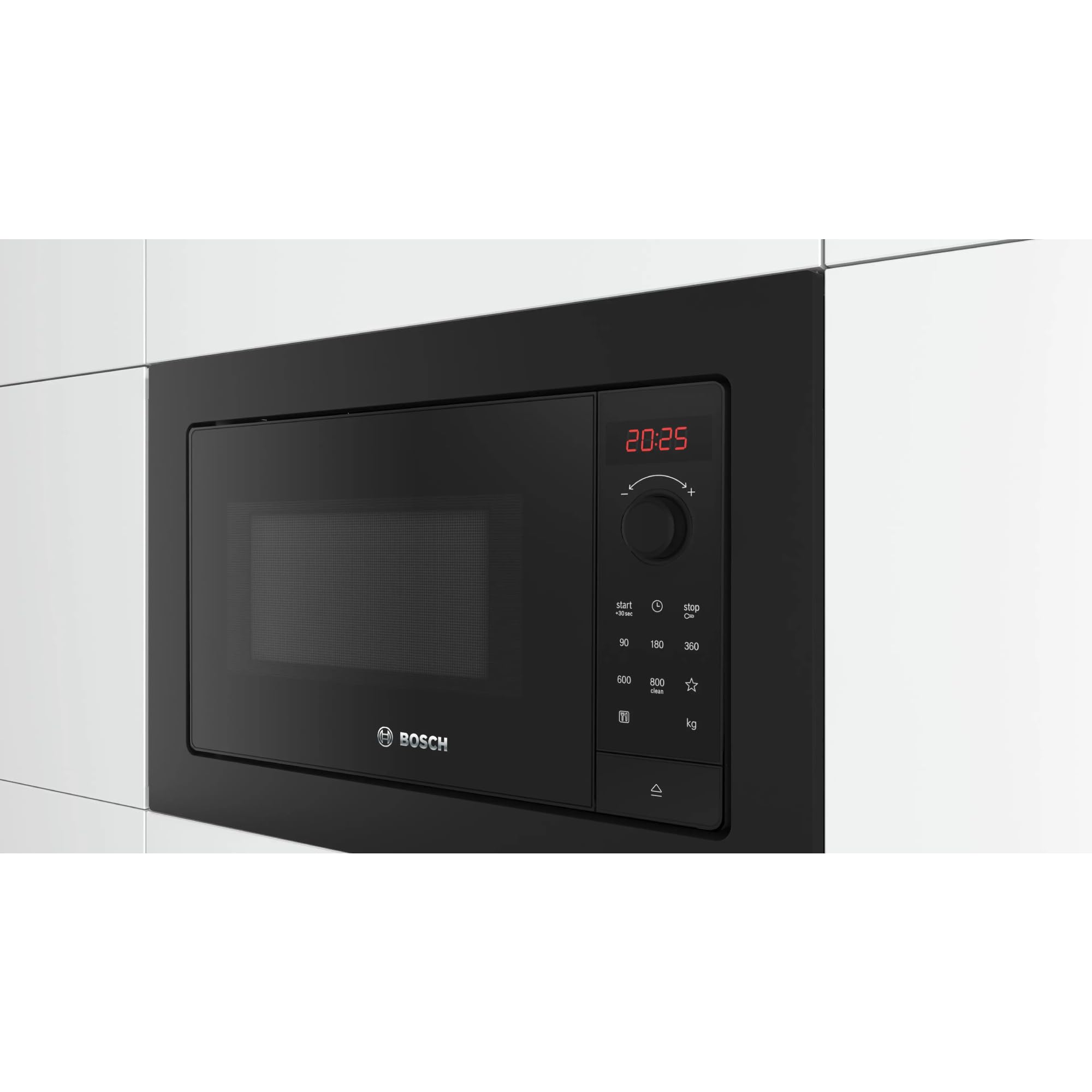Bosch BFL623MB4, Série 2, Micro-ondes encastrable, 38.2x59.5 cm, 20 litres, Noir