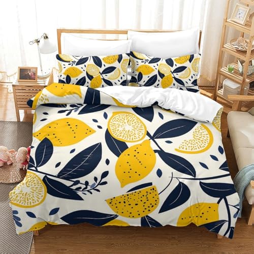 Housse de couette de qualité supérieure imprimée citron 3D - 2