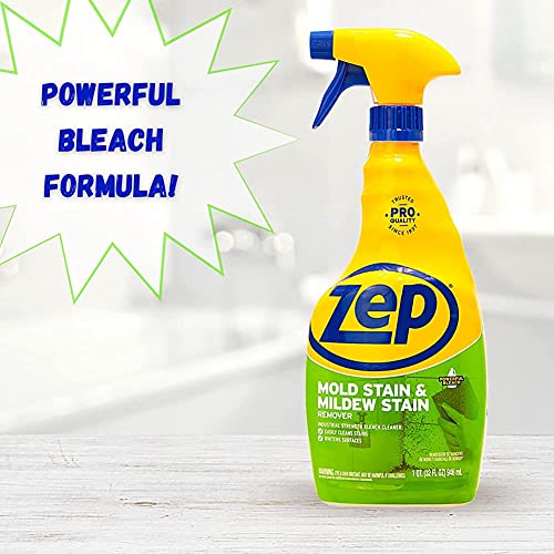 zep mold stain and mildew stain remover - 32 oz pack of 4 zumildew32 - professional strength no scrub formula