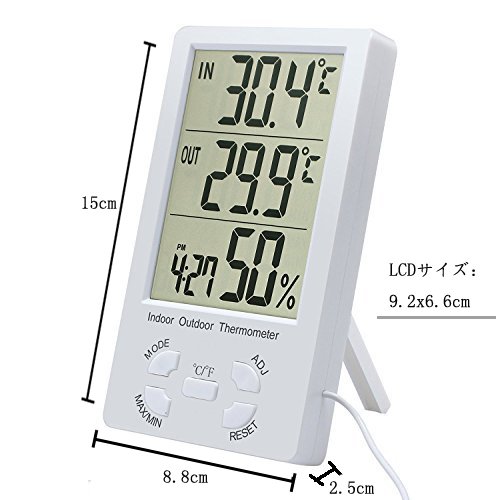 Amazon Co Jp Neoteck 温湿度計 精度 1 センサー Lcdデジタル 室内外温度 室内湿度 温度計 湿度計 置き掛け両用 温湿度測定 家庭用 熱中症予防 ホワイト ホーム キッチン