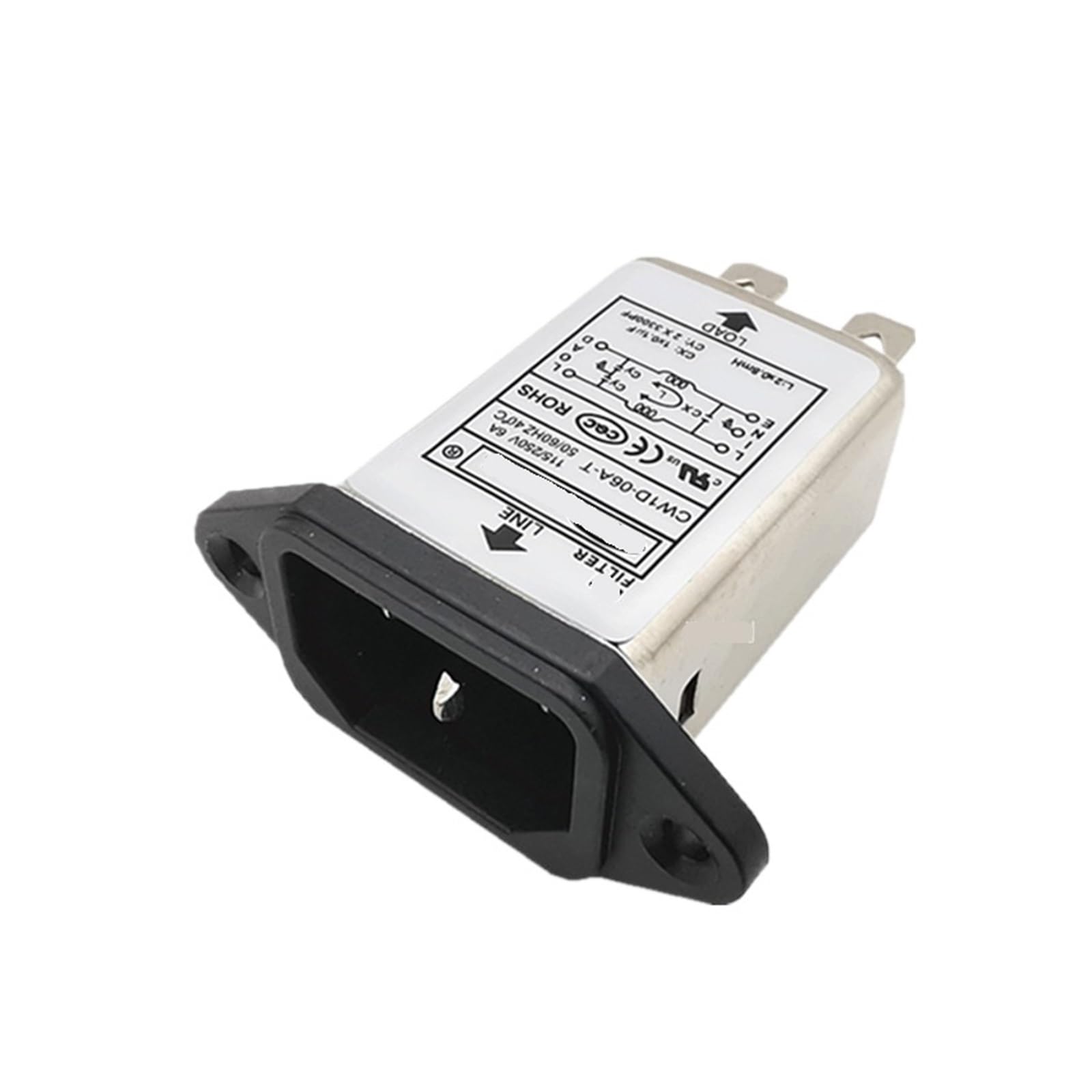 Filtro de potencia CA CW1D-6A/10A-T compacto con blindaje metálico integrado 4