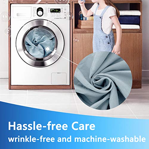 Guken Full Size Bed Skirt Elastic Wrap Around Dust Ruffles Easy On Easy Off Solid Microfiber 15" Ruffled Bed Skirt For Full Size Beds Light Blue For Kid's Boy's Room Nursery Decor #TOP5