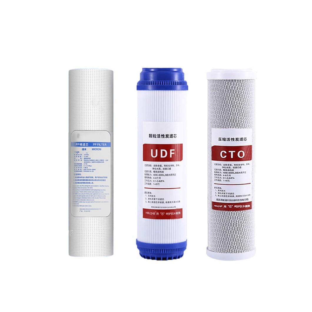 Kit filtre eau domestique 10 pouces avec 3 cartouches PP CTO UDF pour système à trois étapes