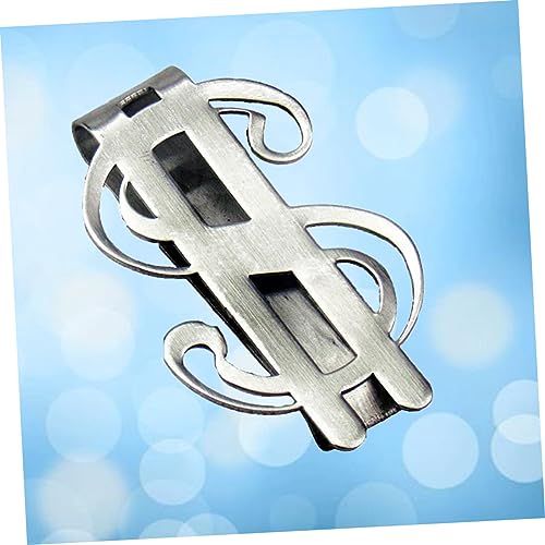 1pc Stainless Steel Money Clip Sign Shape Cash Clip Metal Money Holder2