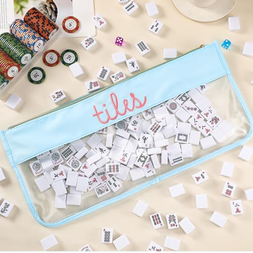 Sunnymove 1 PCS American Mahjong Bag - Empty Mahjong Tiles Bag Only with Zippered & Letters, Case Only(Blue,Tiles) by Sunnymove - Image 5