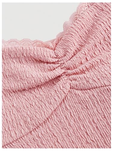 Image of SOLY HUX Women's Peplum Tops Summer Casual Ruched Flowy Going Out Top Spaghetti Strap Tank Camisole