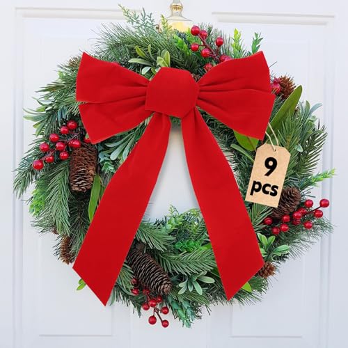 Forbabe 9 Stück Schleifen Weihnachten Groß, Rote Weihnachtsschleifen...