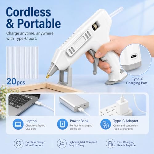 Pistolet à colle sans fil et recharge USB-C pour ateliers déco maison - 4