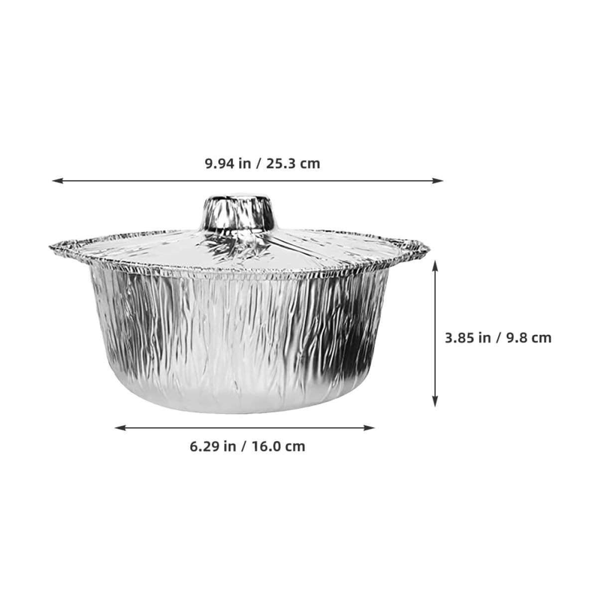 NUOBESTY Lot de 8 Casseroles en Aluminium Argentées avec Couvercles, Capacité 2000 ML, Cuisson Polyvalente Rapide et Homogène, Cuisine en Plein Air et Vacances
