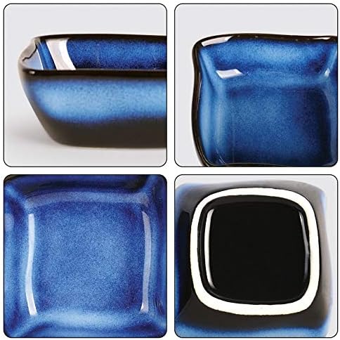 Urban Lifestyle Nami Sauce Bowls / Dip Bowls Porcelain Hand Glazed 6.5 x 6.5 cm Dark Blue Set of 6