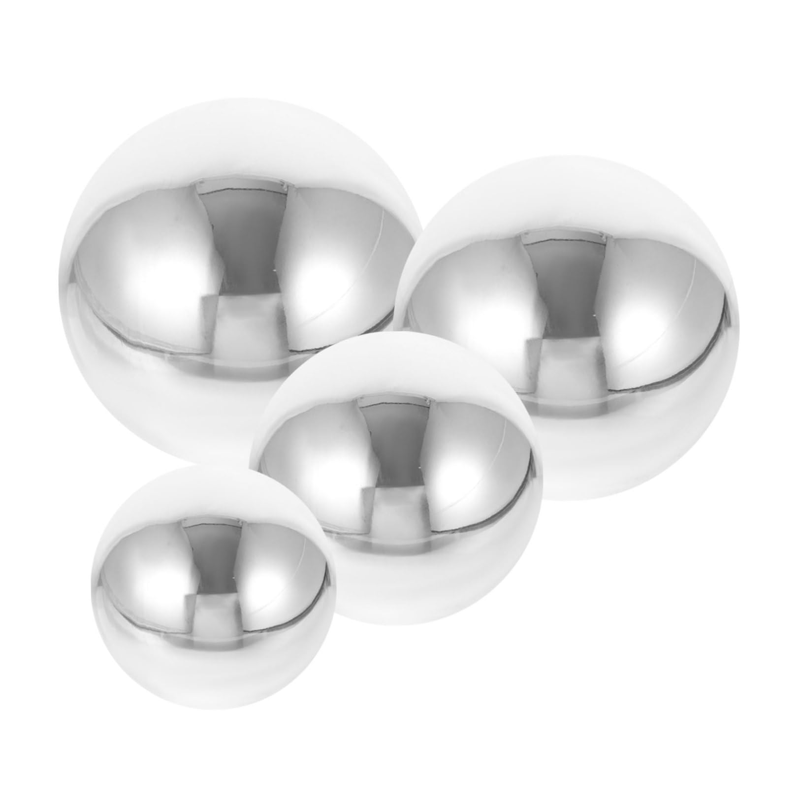 Hemoton 4Pcs Stainless Steel Hollow Mirror Sphere Decorative Balls Reflective Garden Ornaments Polished Finish for Indoor and Outdoor Decor