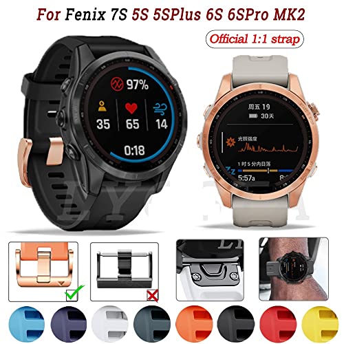 Pulsera de silicona de 20 mm compatible con Garmin Fenix Mk2S de alta gama 2