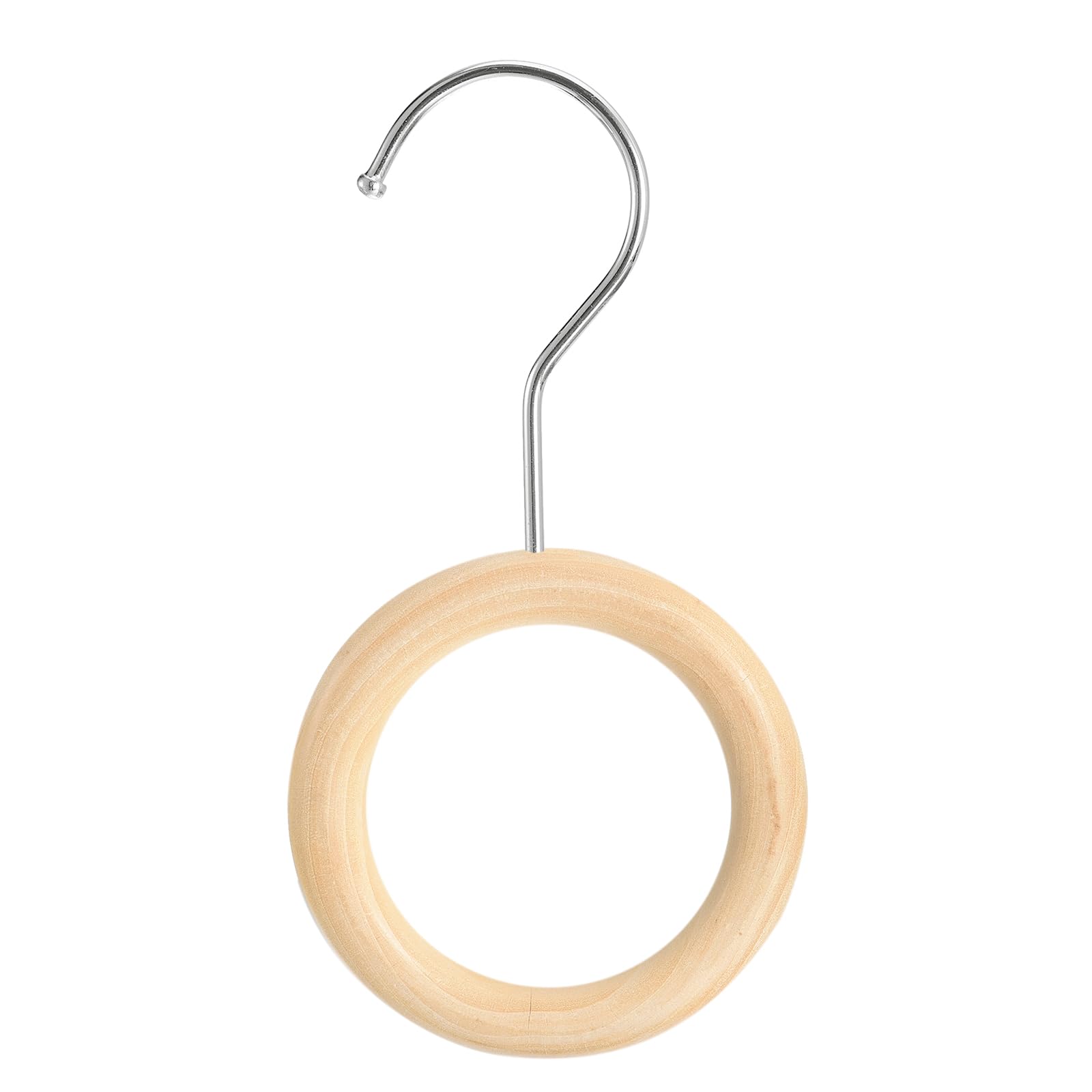 Cintre pour écharpe en bois avec grand anneau et crochet de 10 cm