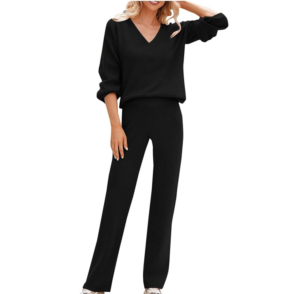 スラックス No.9293 biggie set-up wide SL LTS Tall Women's Black Textured Wide Leg Trousers | Long