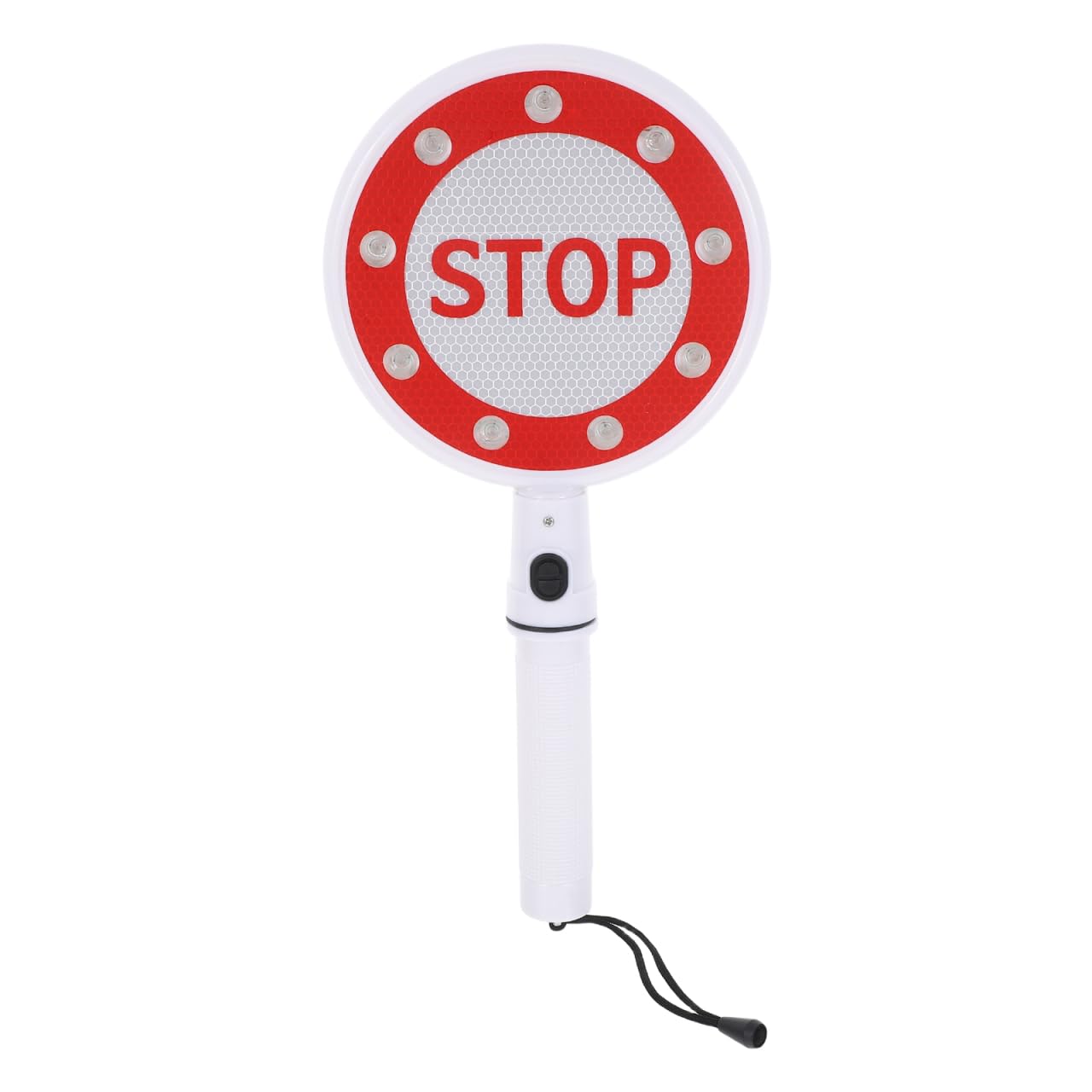 Mikikit Handheld Traffic Sign Double-Sided Led Stop Go Sign Flashing Traffic Safety Baton Portable Direction for Parking Lots Construction Zones Emergency Control Battery-Powered