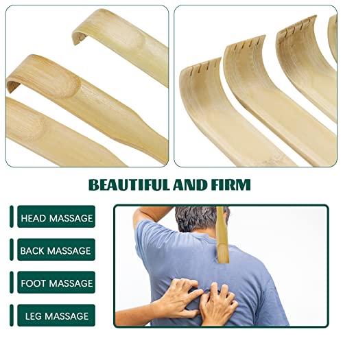 UPlama 12 PCS Natural Bamboo Back Scratcher Traditional Wooden Back Scratcher,Long Back Scratcher,Itching Relief and Body Massage for Men Women Children