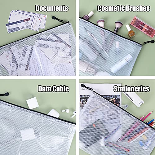 Eoout 20Pcs Mesh Zipper Pouch, 11X16 In Black Waterproof Large Storage Bags For Letter Size/A4/B4 Size Organizing Zipper File Bags For Board Games And School Office Supplies #TOP5