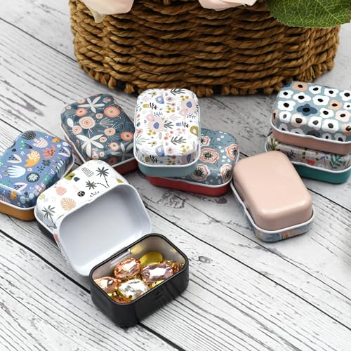 Ygfrsto 32Pcs Mini Metal Tins With Lids Hinged Tin Box Tiny Vintage Tin Box Handy Mint Tin Pill Tin Pill Case Nail Bits Organizer Tiny Trinkets Bulk Tiny Home Storage thumb #3