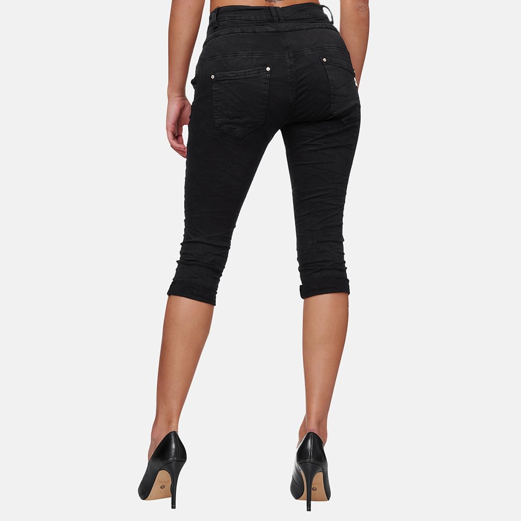 Elara 3/4 Jeans Donna Stretti Vita Alta Capri Chunkyrayan