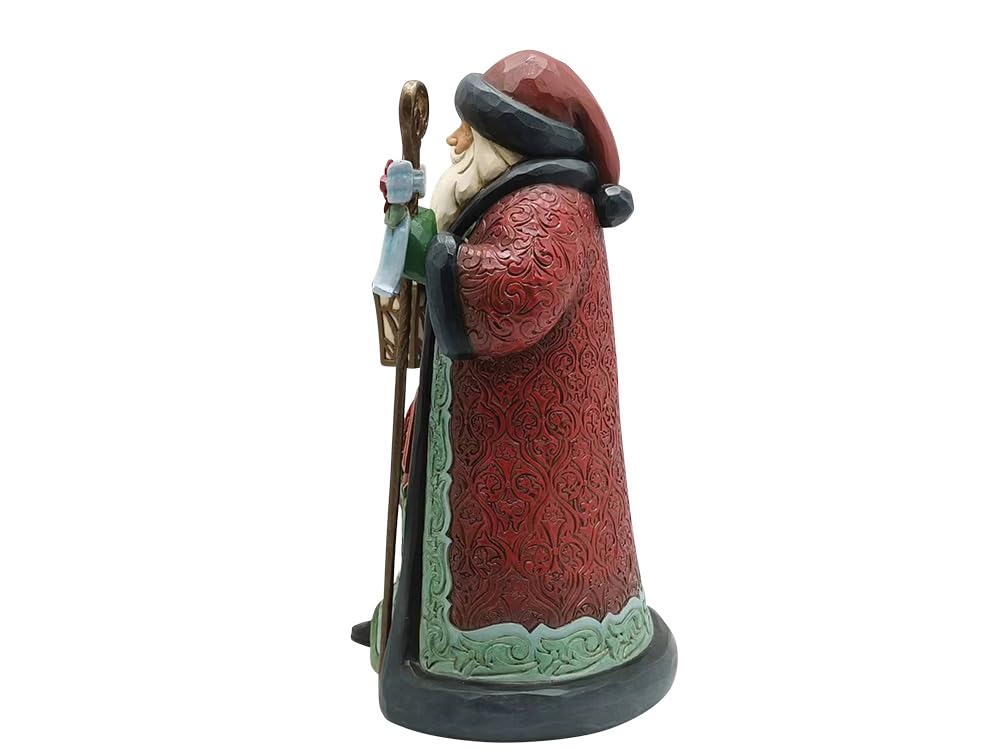 Enesco Jim Shore Heartwood Creek Holiday Manor Weihnachtsmann mit Stock und Laterne, 25,4 cm, mehrfarbig