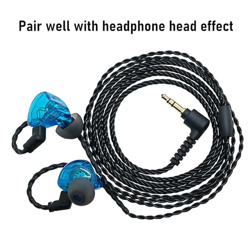 Cable HiFiPro IEM 3.5mm a QDC 0.78mm 2 Pin OFC Trenzado miniatura 2